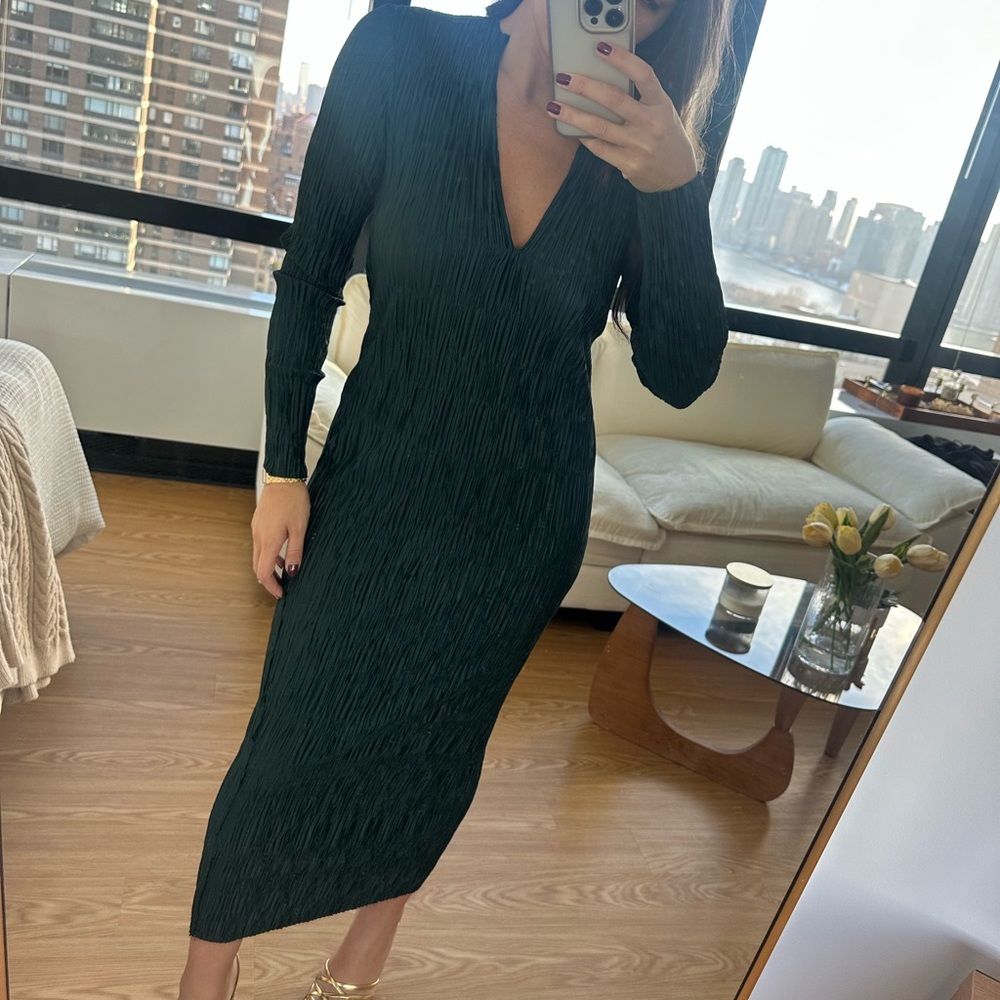 Zara Emerald Green Long Sleeve Dress